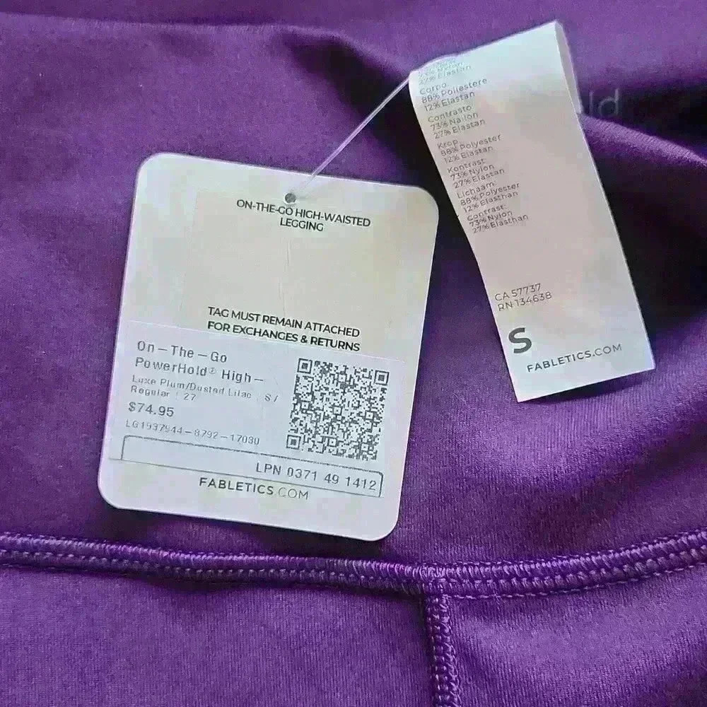 Fabletics Powerhold Luxe Plum/Dusted Lilac Leggins - Picture 6 of 9